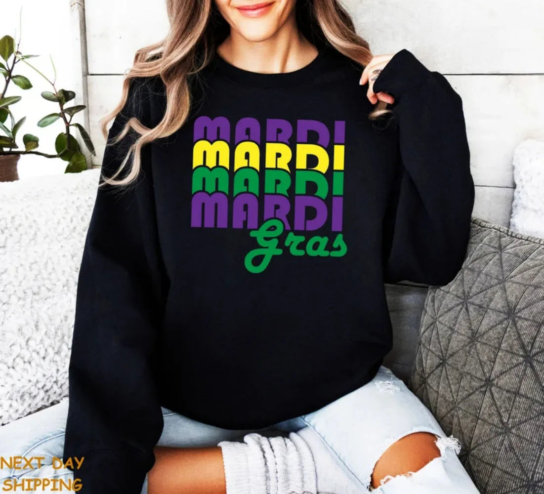 Women's Carnival Theme Sweater - Mardi Gras Fashion Festive