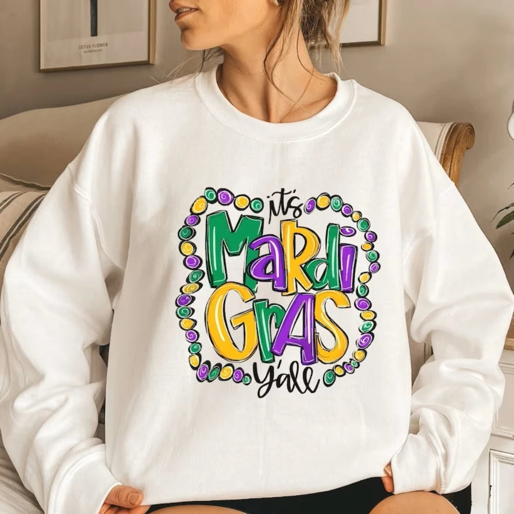 Women's Mardi Gras Festive Pullover Festive Pullover Sweatshirts