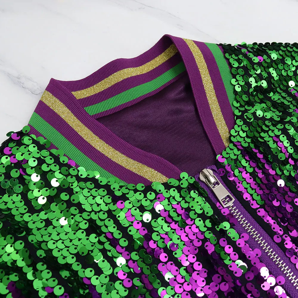 Women's Mardi Gras Jacket for Carnival Events Festive Jackets