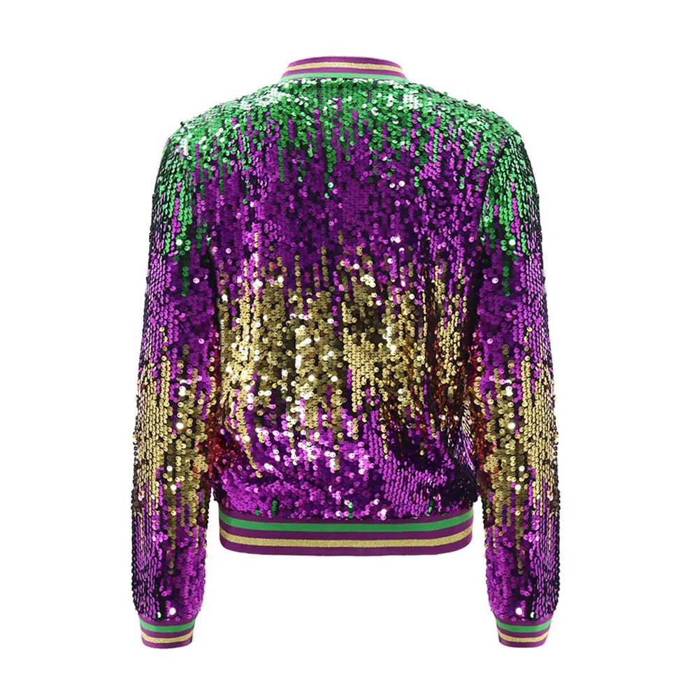 Women's Mardi Gras Jacket for Carnival Events Festive Jackets