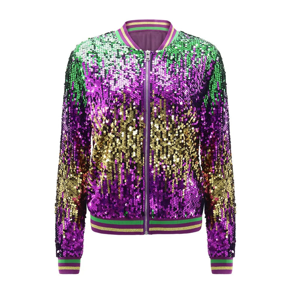 Women's Mardi Gras Jacket for Carnival Events Festive Jackets