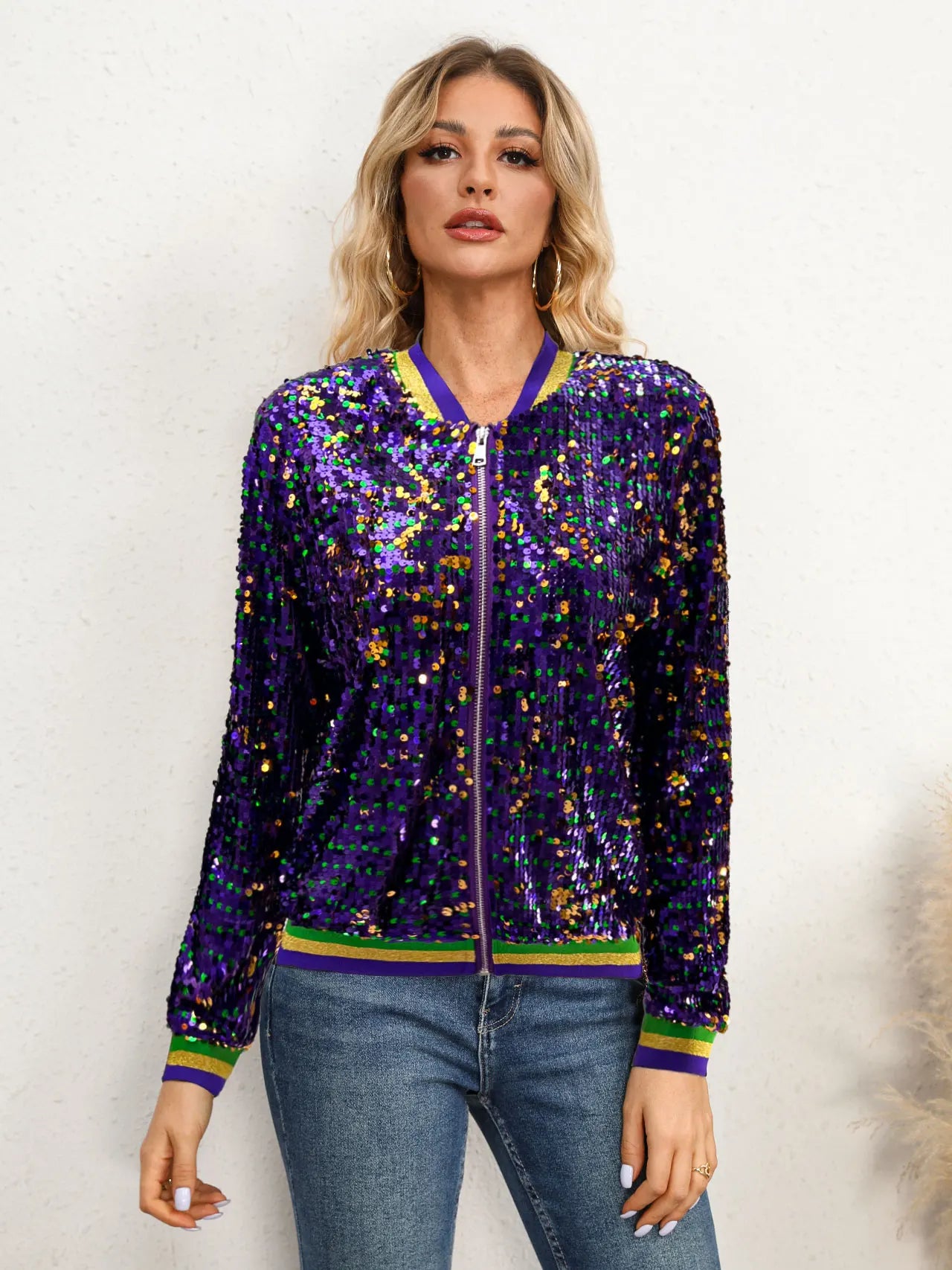 Women's Mardi Gras Sequin Jacket	