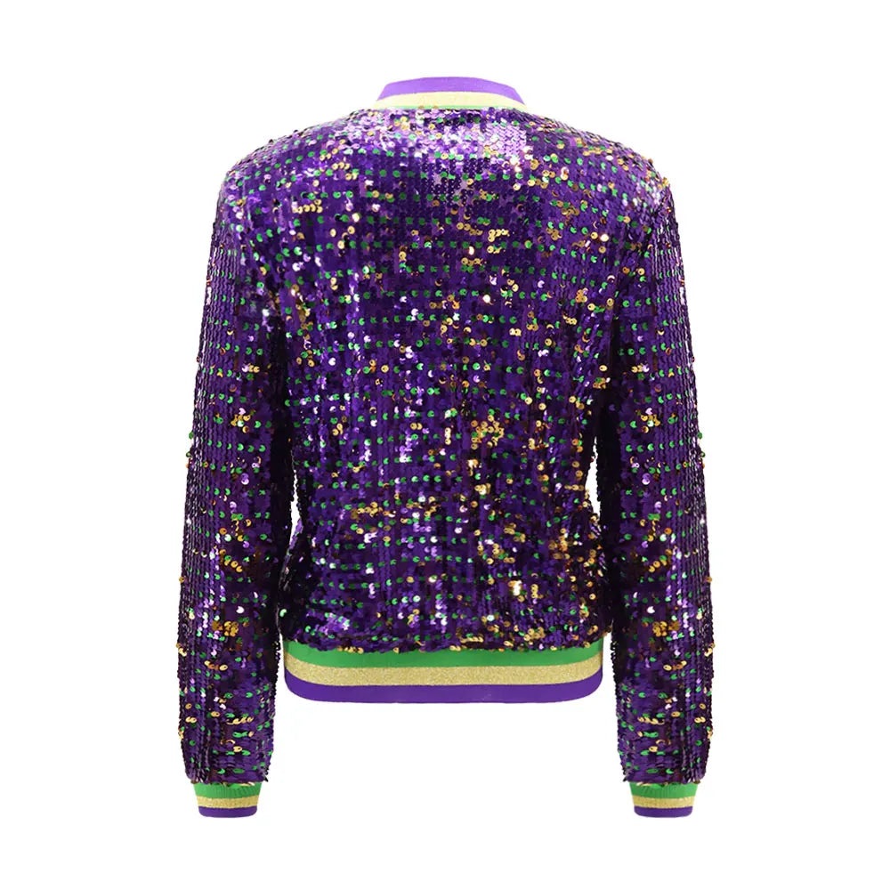 Mardi Gras Carnival Sequin Jacket for Women Festive Jackets