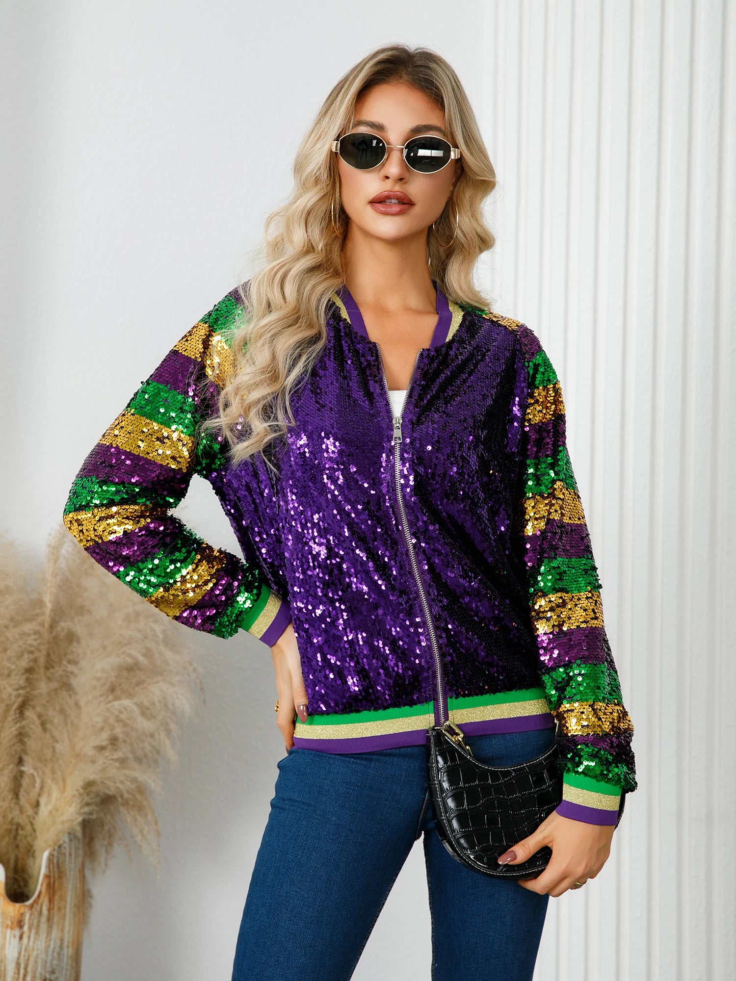 Mardi Gras Aviator Jacket for Carnival	