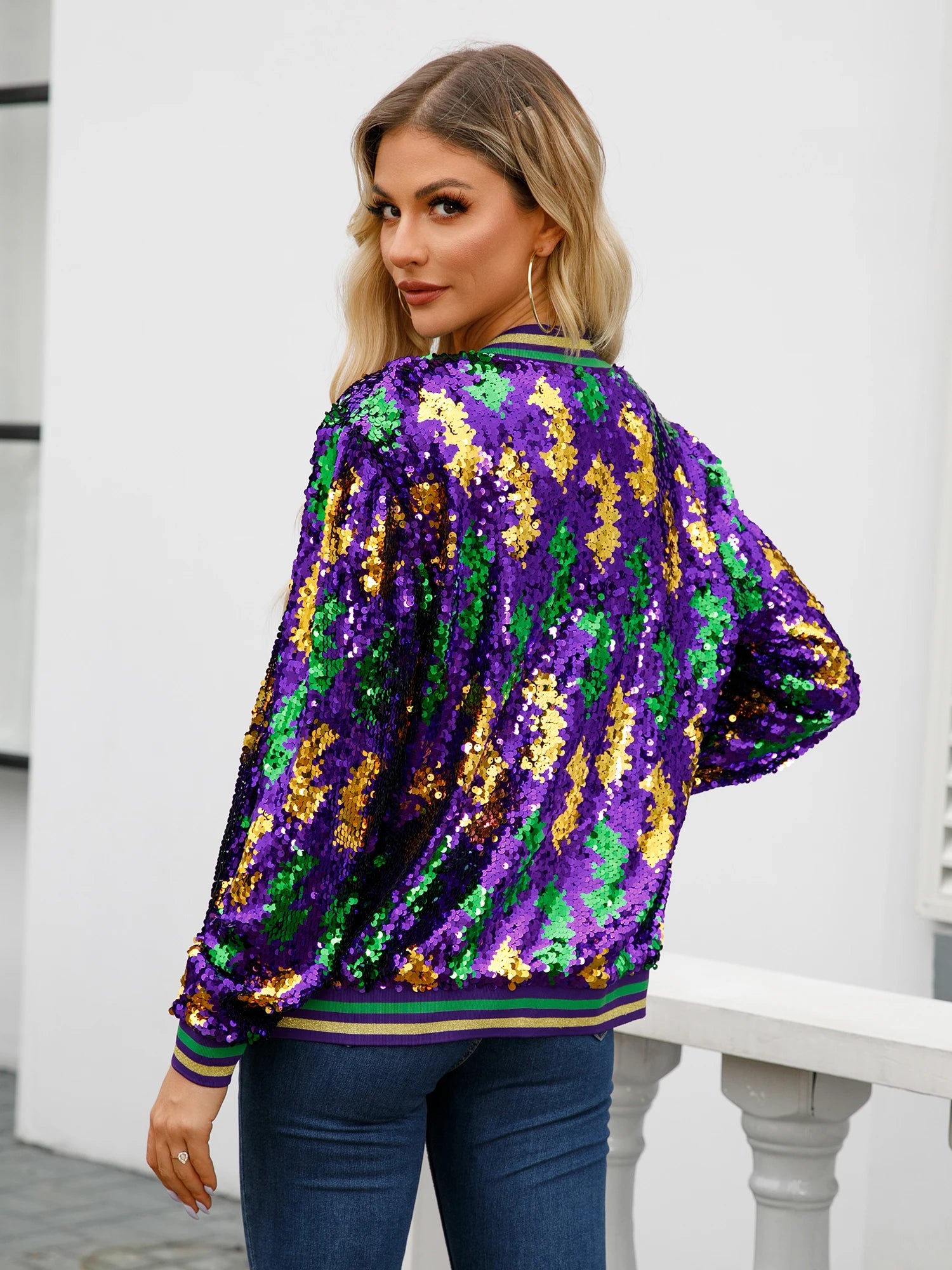 Festive Women's Mardi Gras Jacket - Carnival Ready Festive