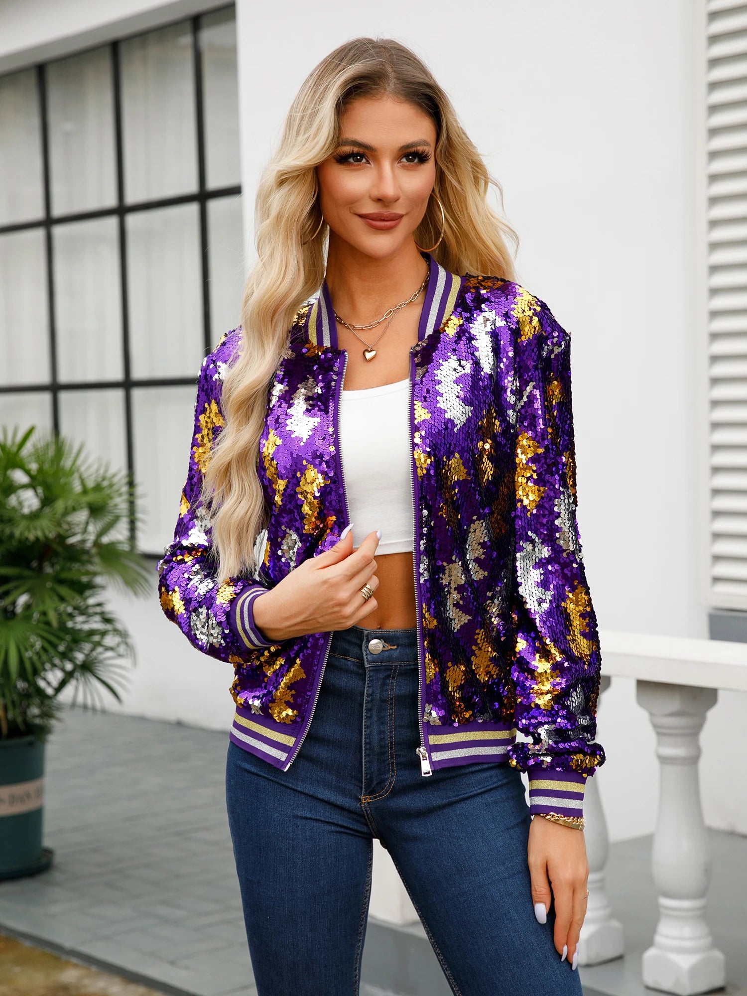 Festive Women's Mardi Gras Jacket - Carnival Ready Festive