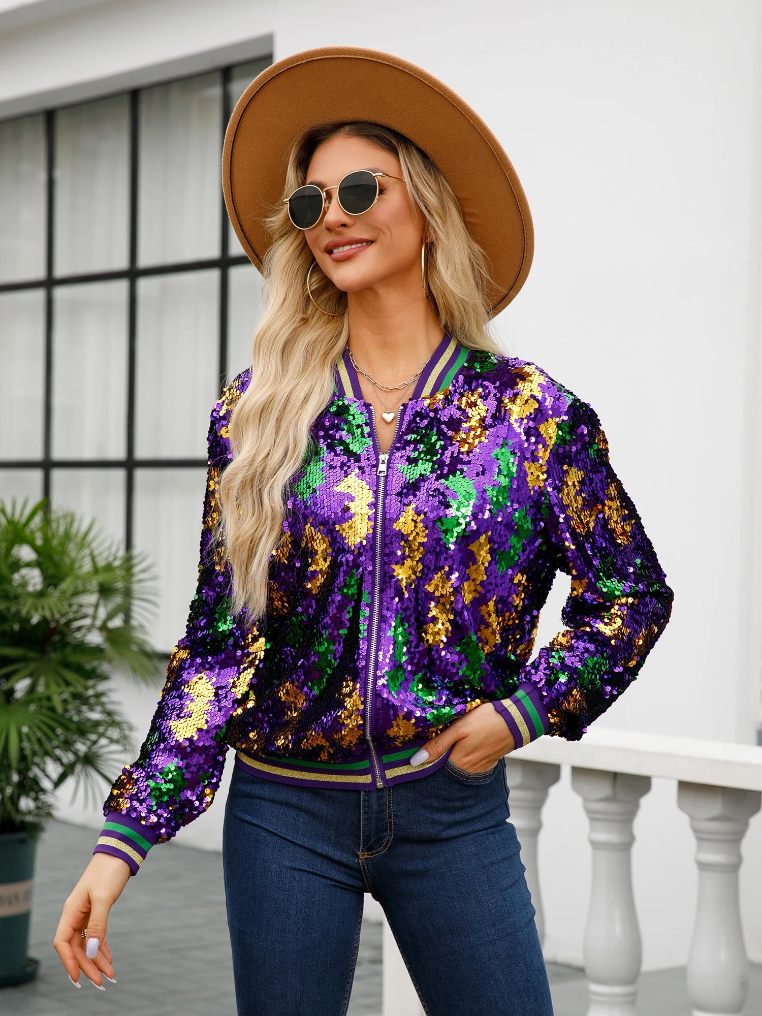 Festive Women's Mardi Gras Jacket - Carnival Ready Festive