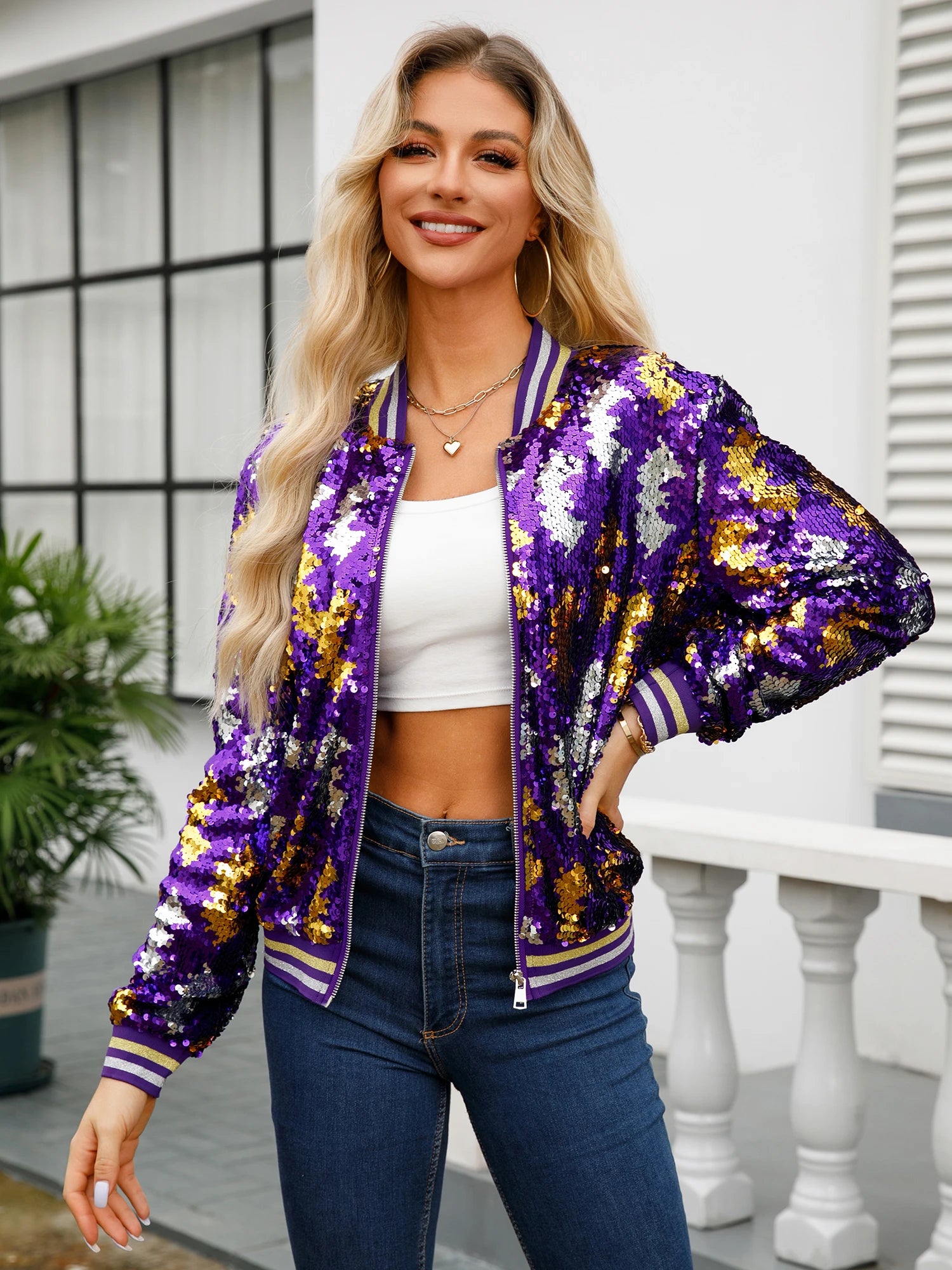 Festive Women's Mardi Gras Jacket - Carnival Ready Festive