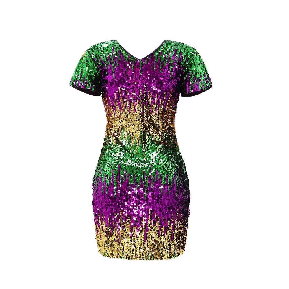 Mardi Gras Sequined Dress for Festive Nights Festive Dresses