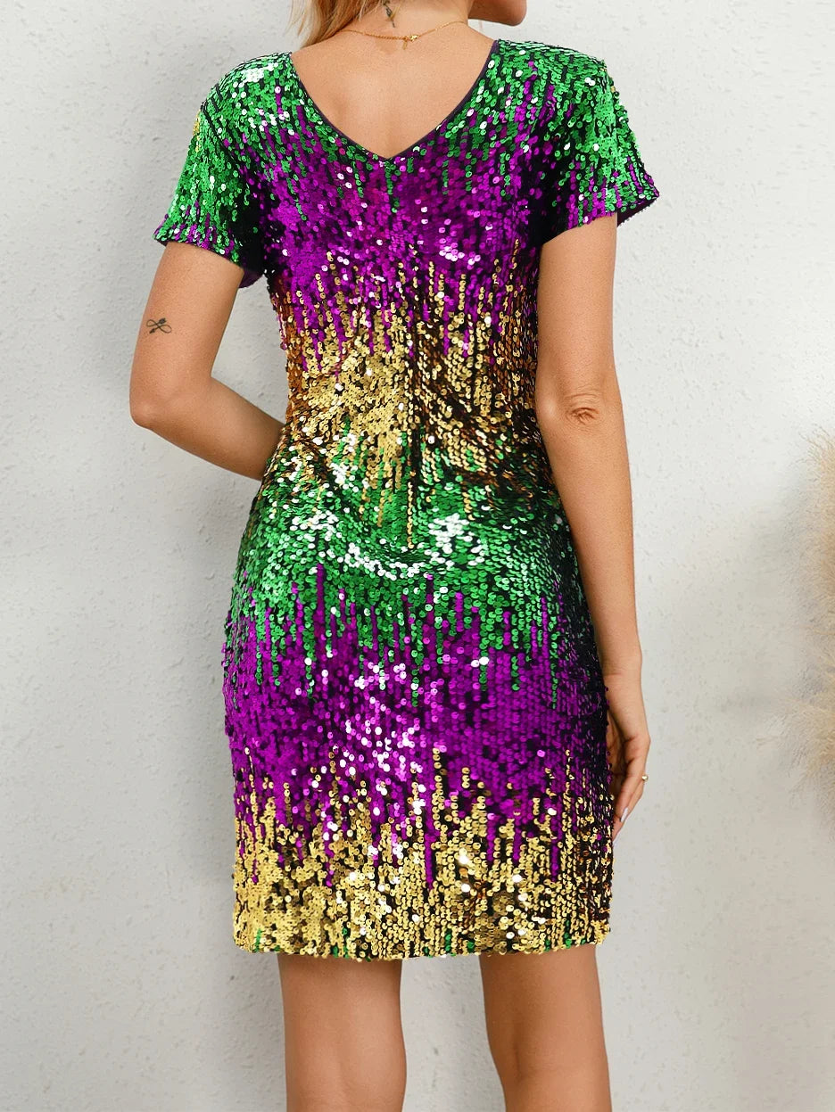 Mardi Gras Sequined Dress for Festive Nights Festive Dresses