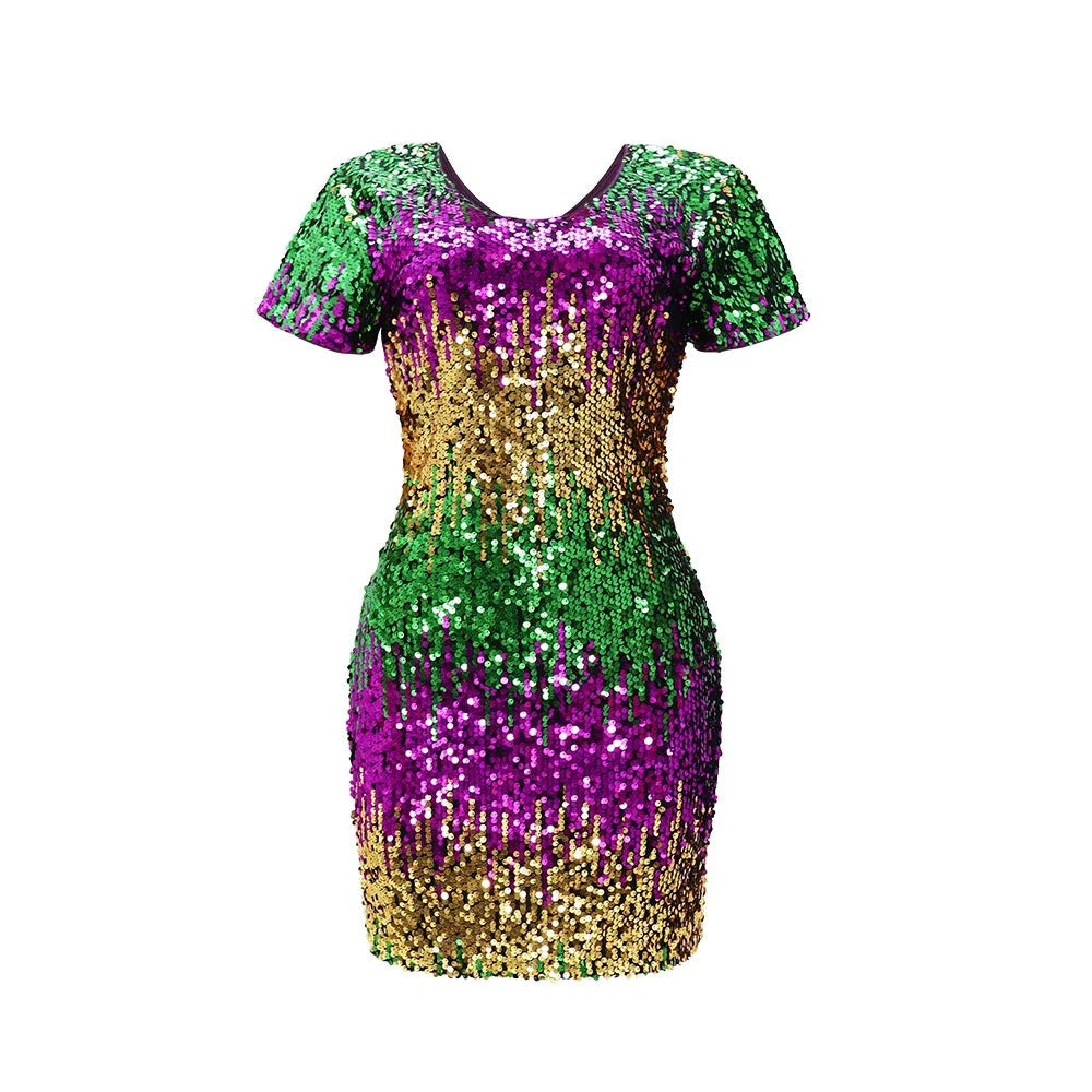 Mardi Gras Sequined Dress for Festive Nights Festive Dresses