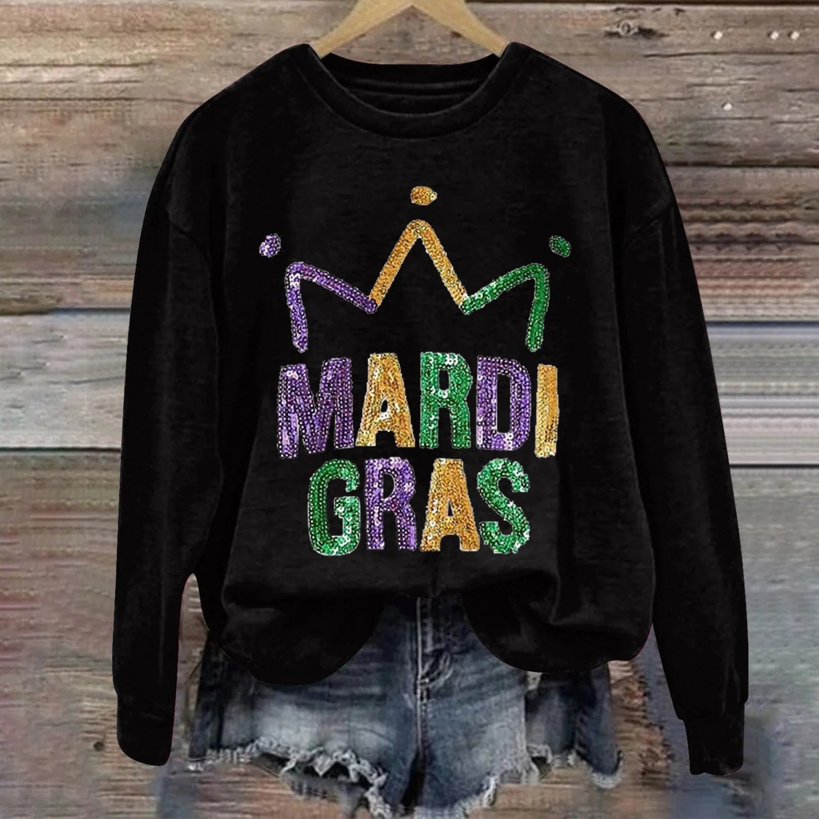 Women's Carnival Spirit Mardi Gras T-Shirt Pullover T-Shirts