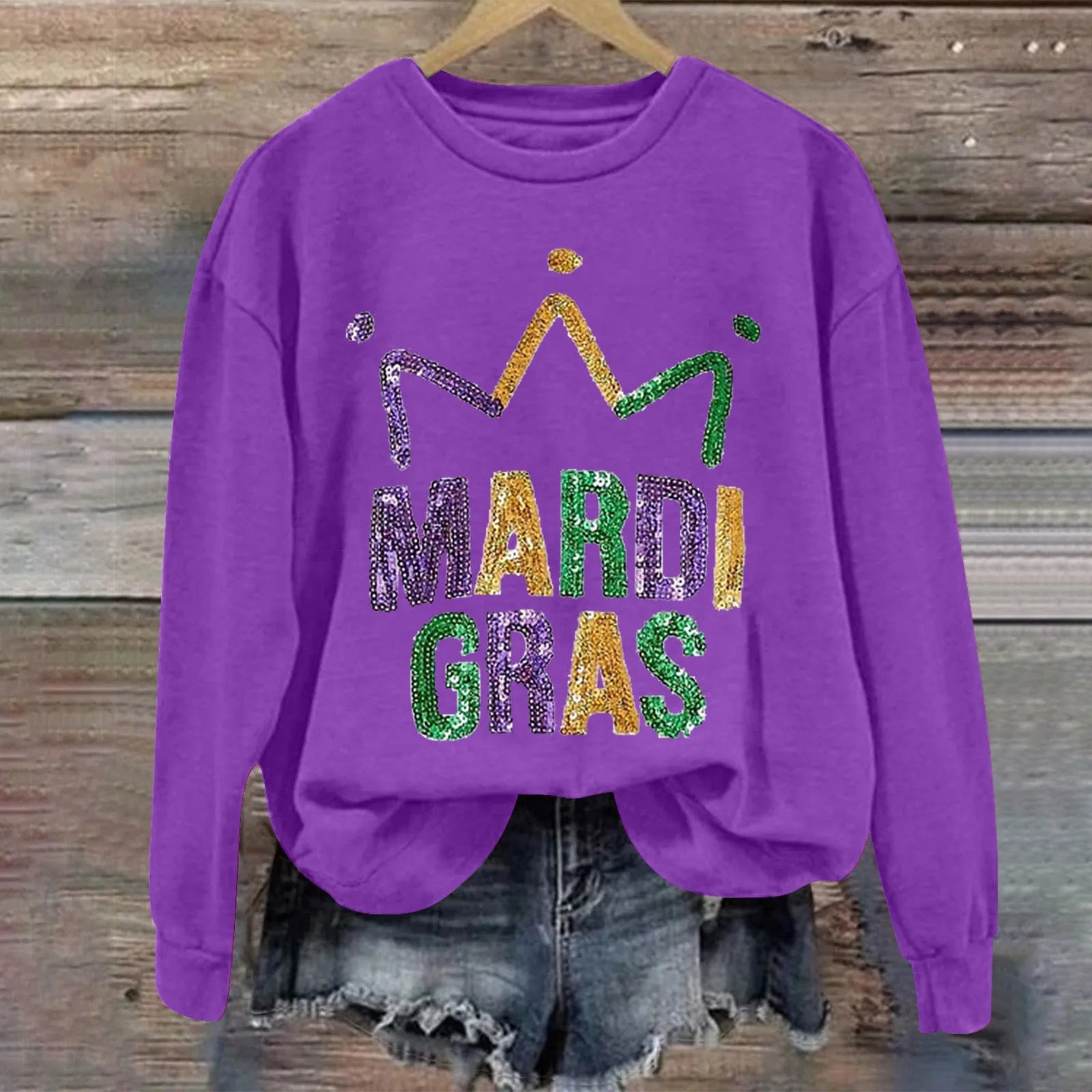 Women's Carnival Spirit Mardi Gras T-Shirt Pullover T-Shirts