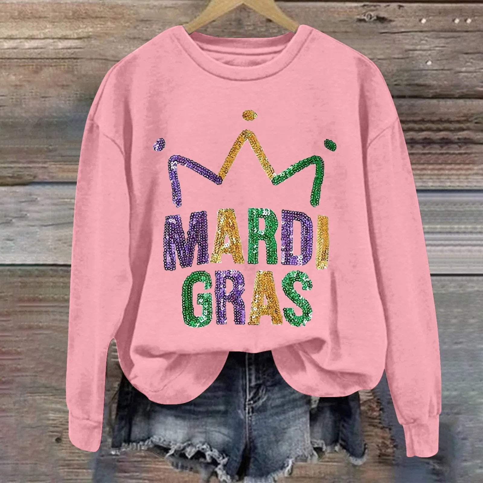 Women's Carnival Spirit Mardi Gras T-Shirt Pullover T-Shirts