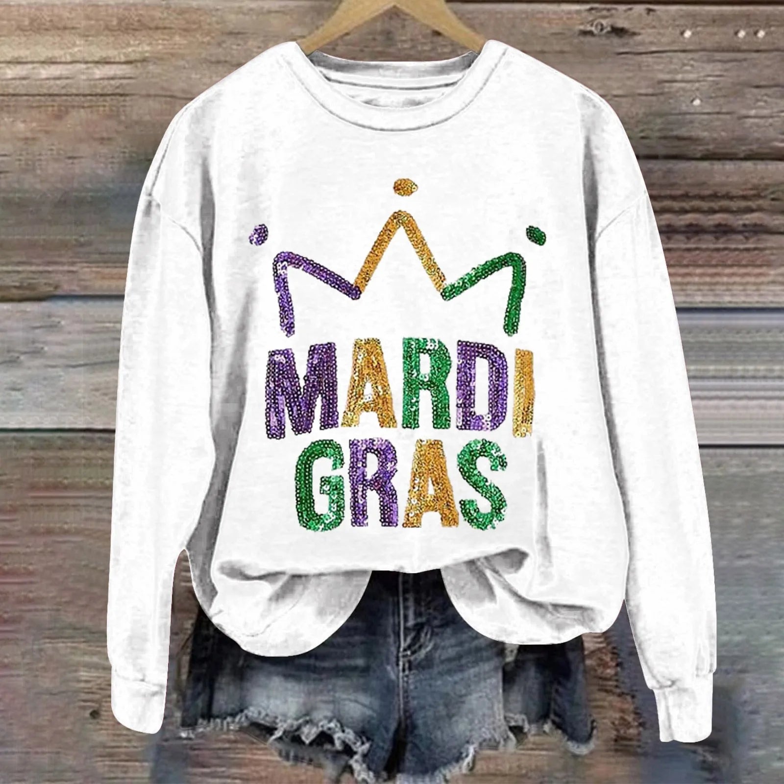 Women's Carnival Spirit Mardi Gras T-Shirt Pullover T-Shirts