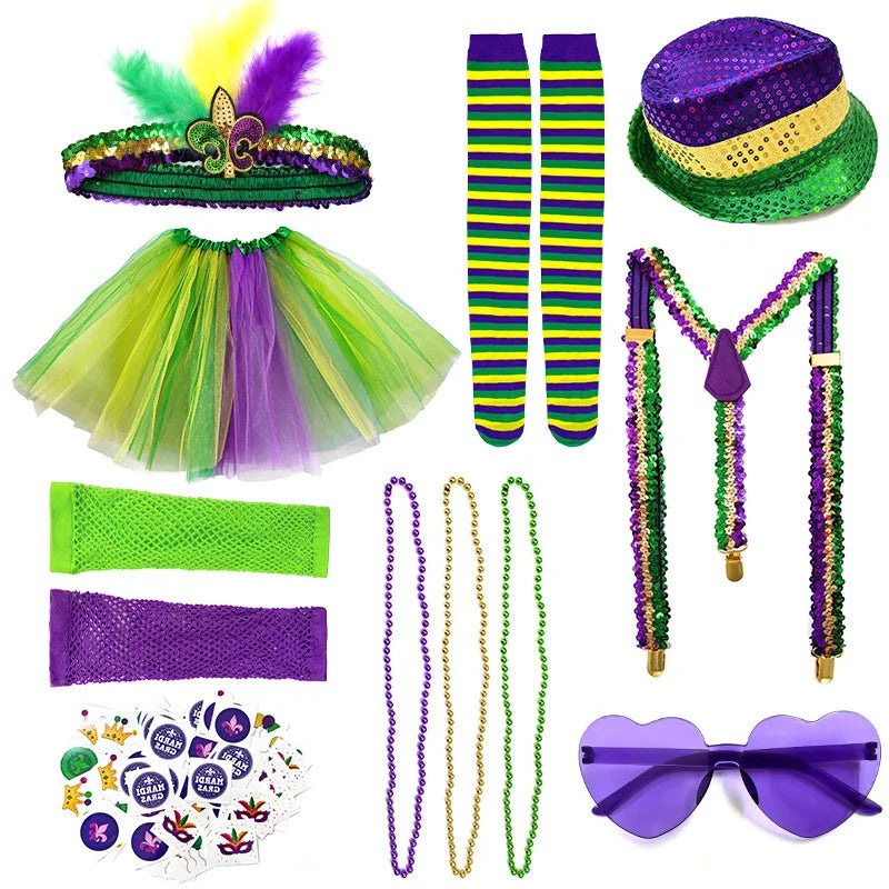 Mardi Gras Festive Accessories Kit for Women and Men Accessories