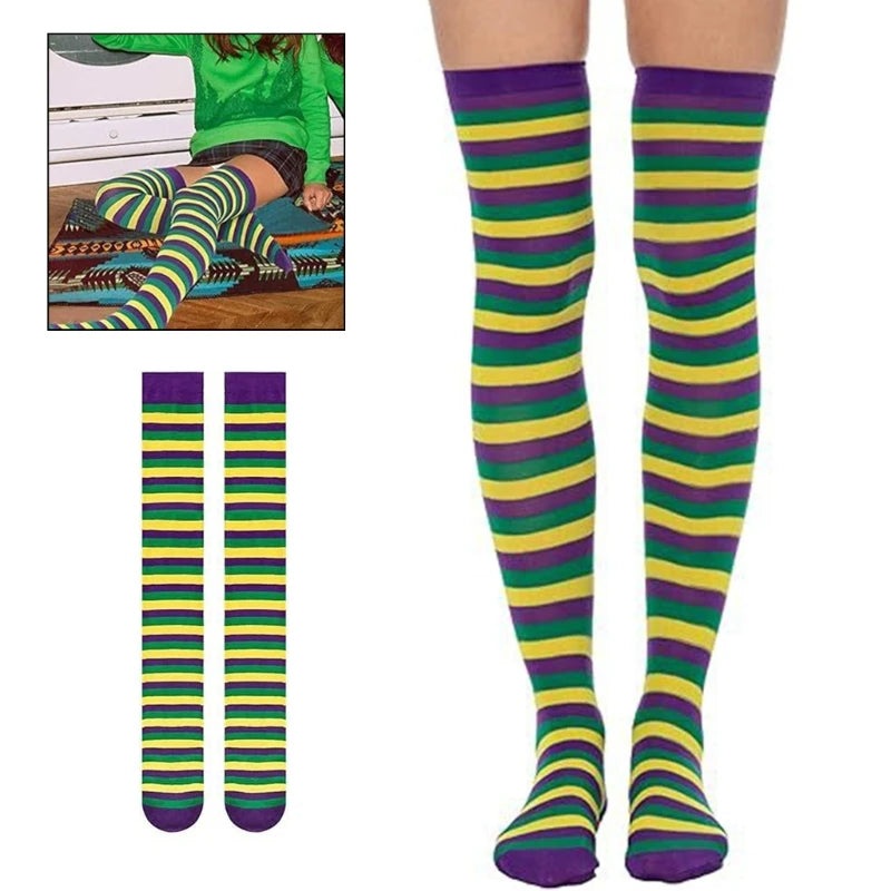 Women's Festive Over-Knee Stockings for Mardi Gras & Carnival