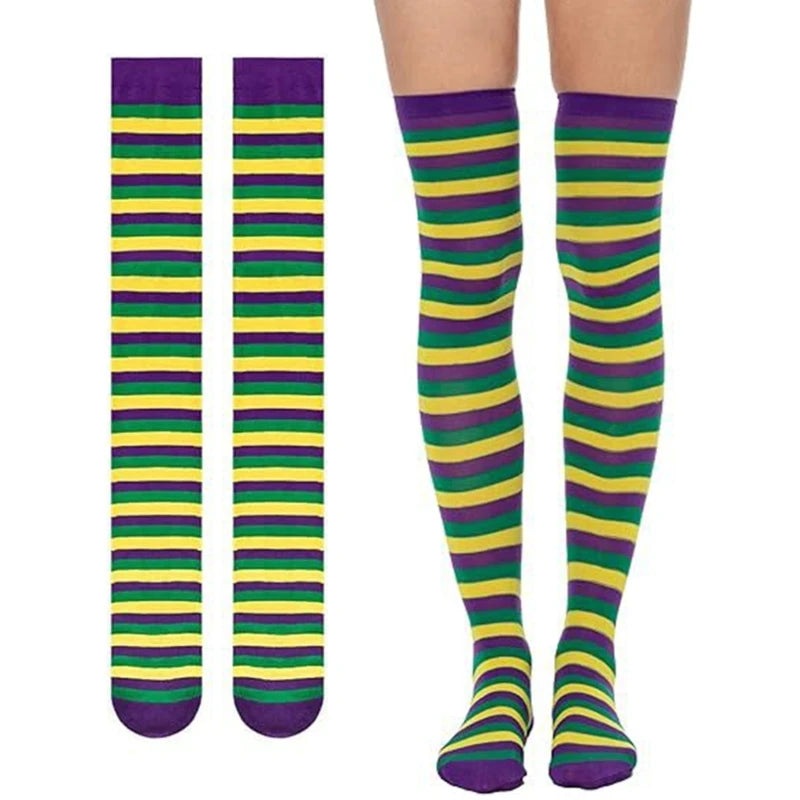 Women's Festive Over-Knee Stockings for Mardi Gras & Carnival