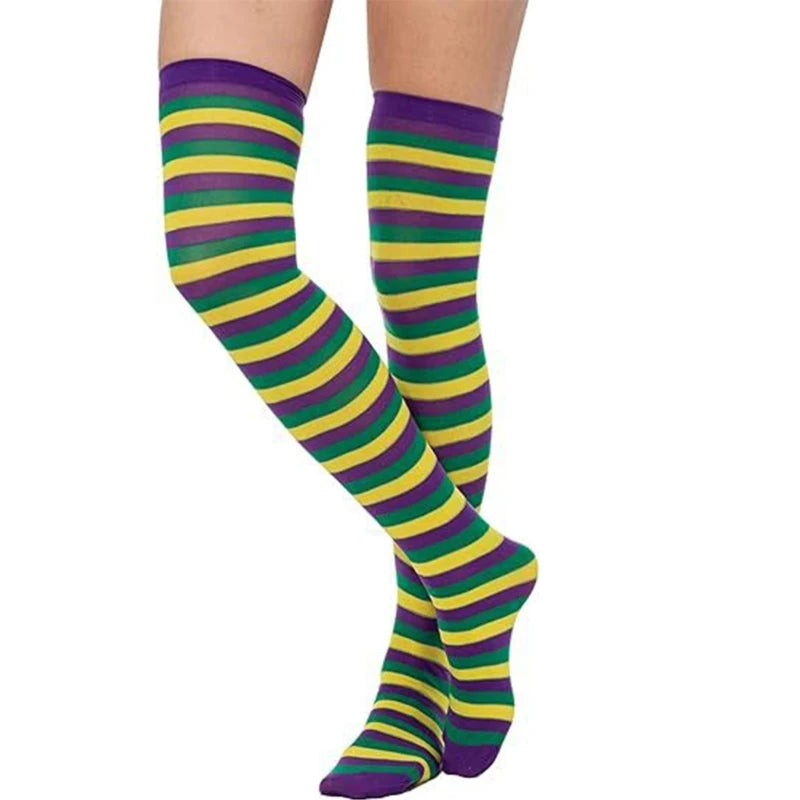 Women's Festive Over-Knee Stockings for Mardi Gras & Carnival