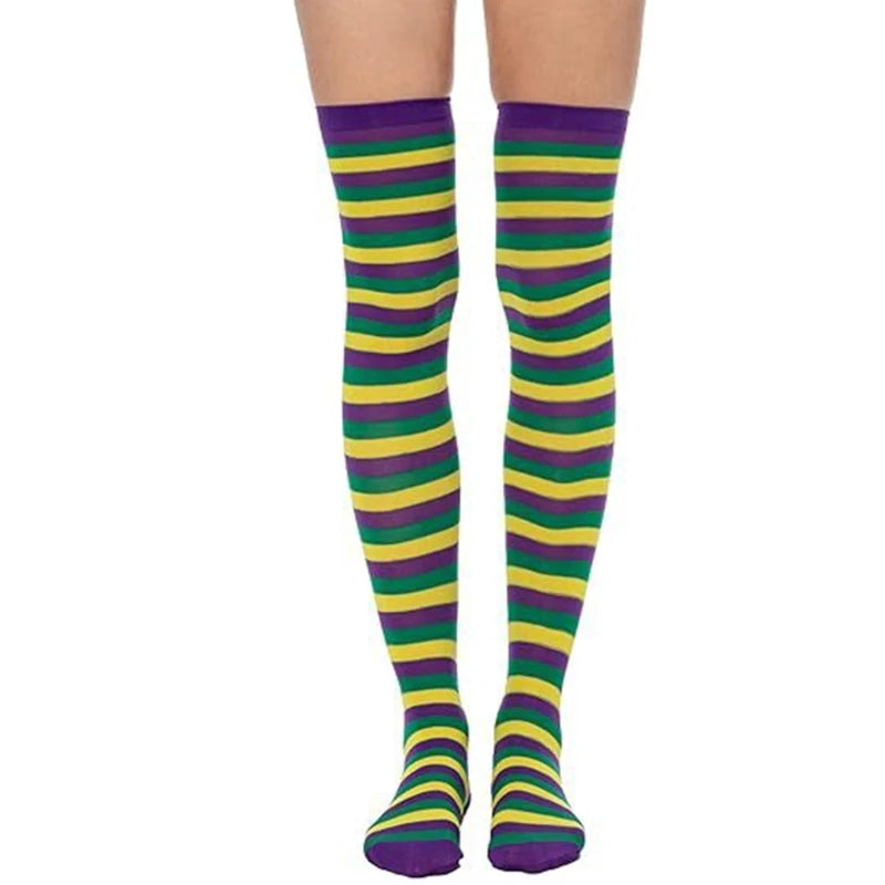 Women's Festive Over-Knee Stockings for Mardi Gras & Carnival