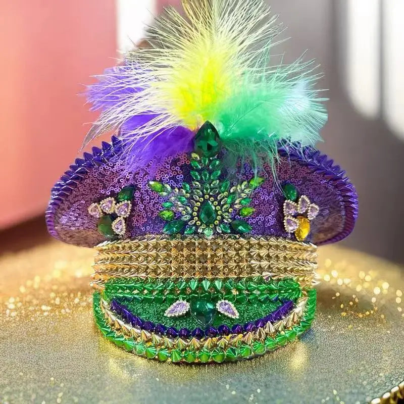 Unisex Mardi Gras Rhinestone Hat Accessories