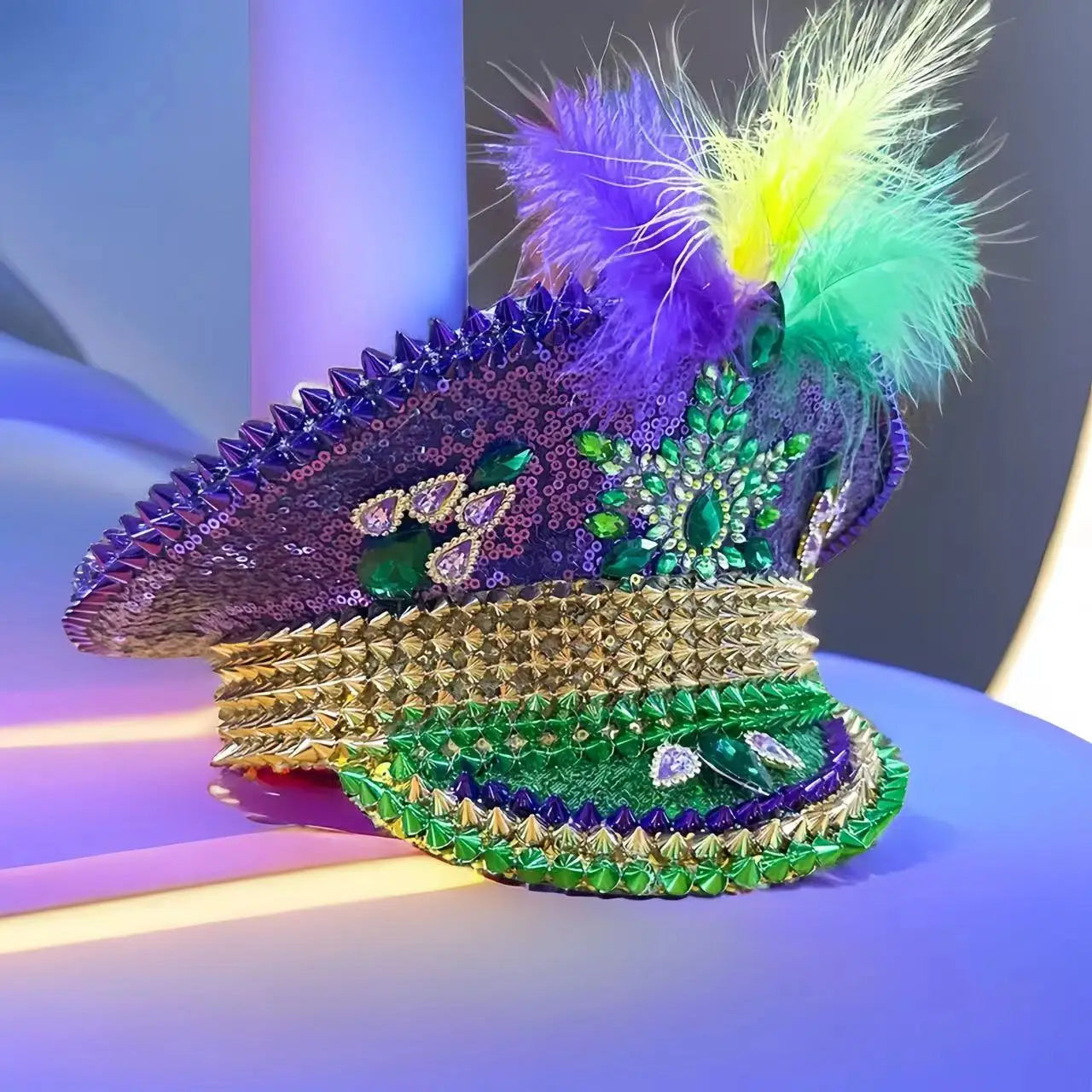 Unisex Mardi Gras Rhinestone Hat Accessories