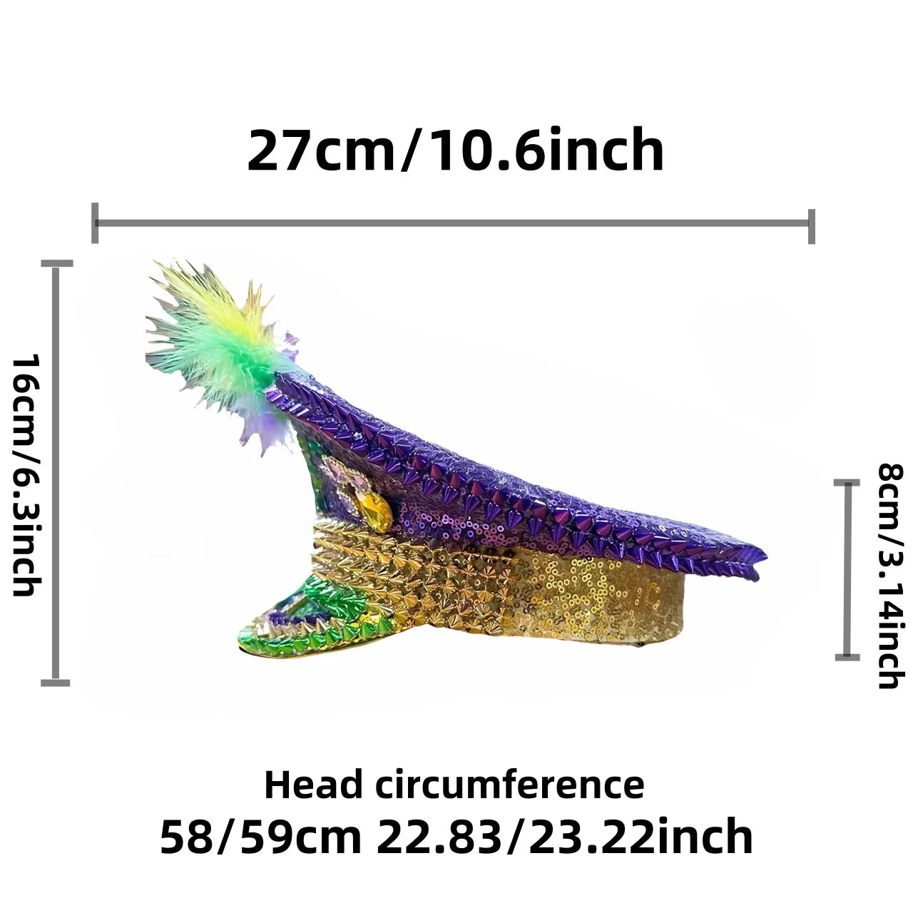 Unisex Mardi Gras Rhinestone Hat Accessories