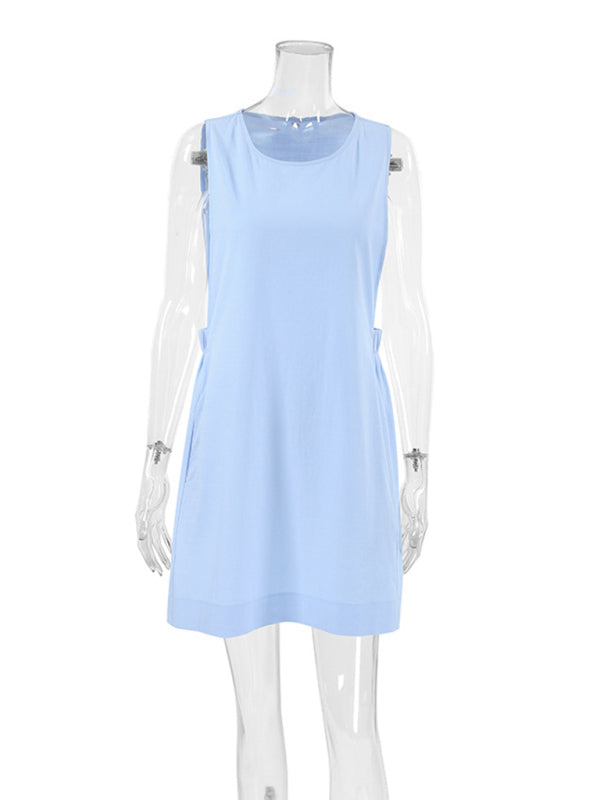 Women's Lounge Cotton Dress with Pockets Casual Dresses