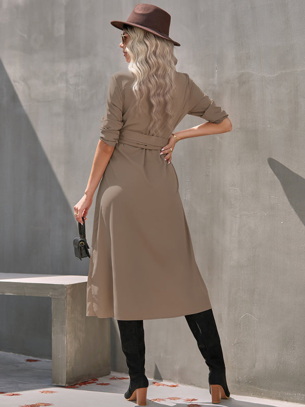 Taupe Shirt Dress for Professional and Casual Wear Business