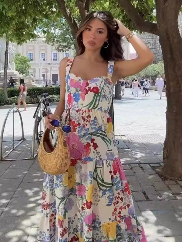 Women's Floral Maxi Dress for Daytime Events	