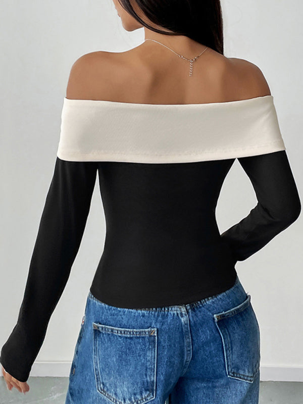 Off-Shoulder Top with Bow Accent Tops