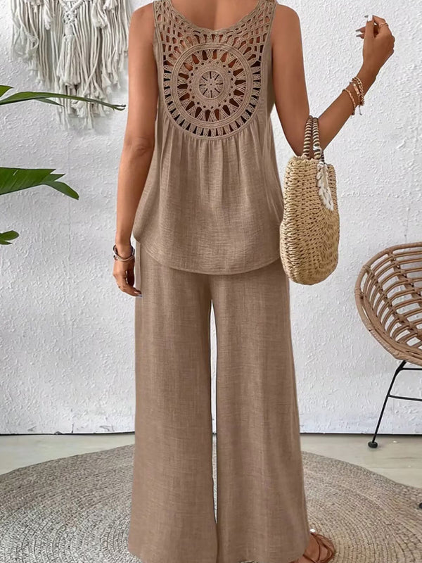 Boho Embroidered Summer Set for Women Matching Sets