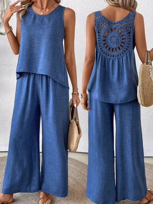 Boho Embroidered Summer Set for Women Matching Sets