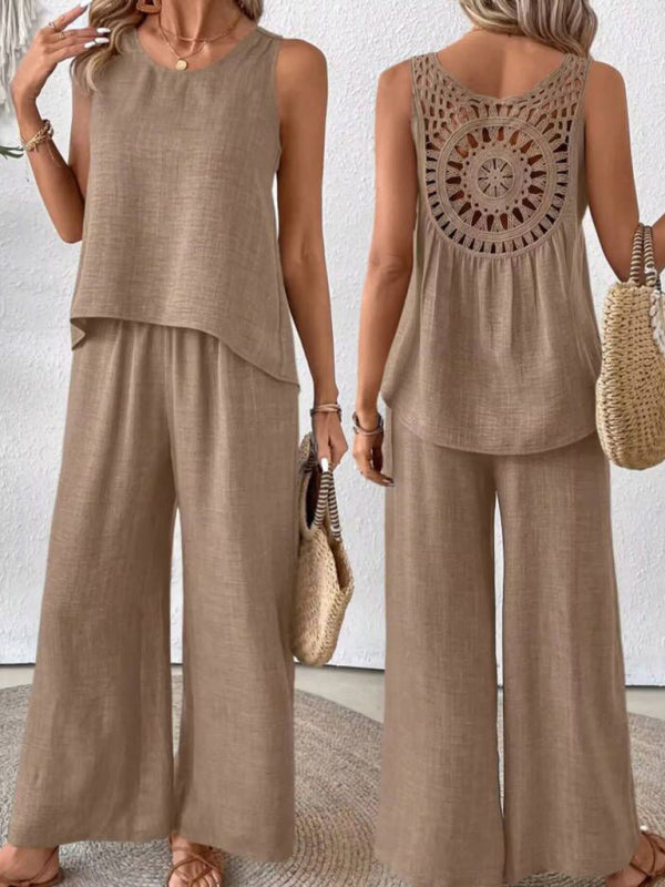 Boho Embroidered Summer Set for Women Matching Sets