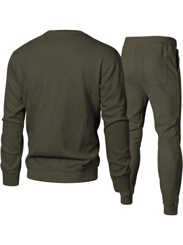 Casual Sporty Men's Tracksuit Set Pants and Pullover Men Outfits