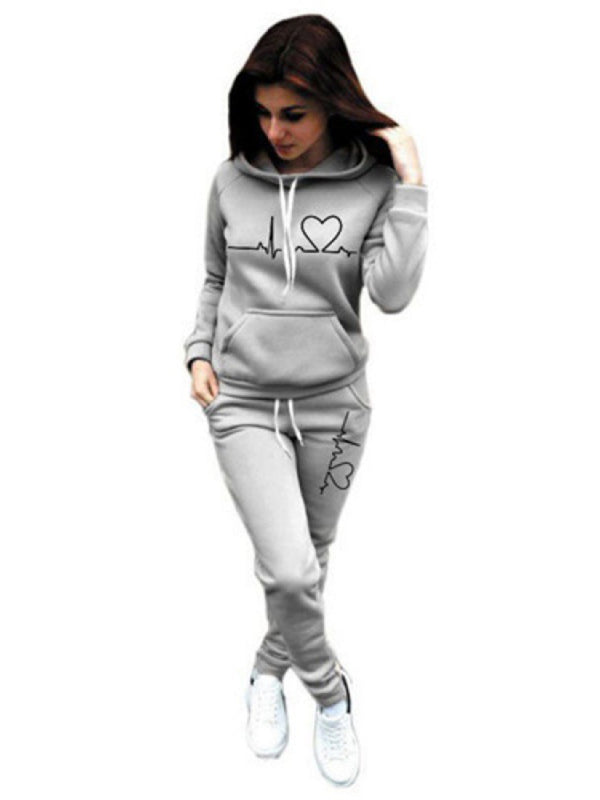 Women's Sporty Tracksuit in Fleece Casual Sportswear Set Sporty