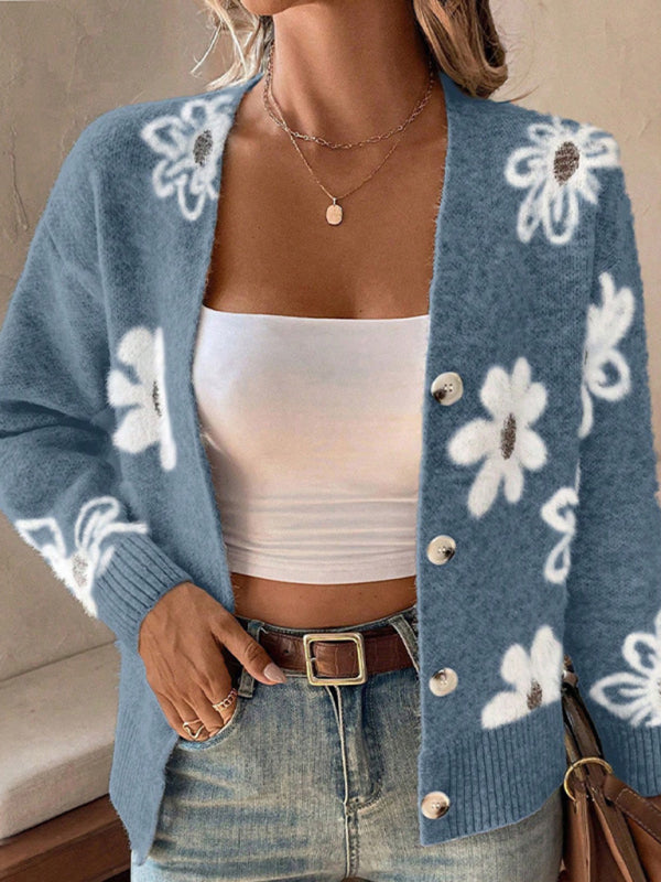 Sunflower Cropped Cardigan for Casual Chic	