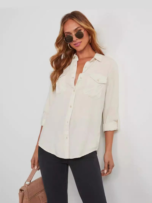 Casual Denim Long Sleeve Shirt for Women Shirts