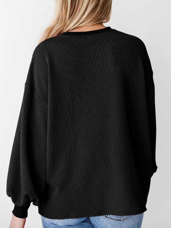 Oversized Ribbed Pullover – Essential Casual Wear for Women