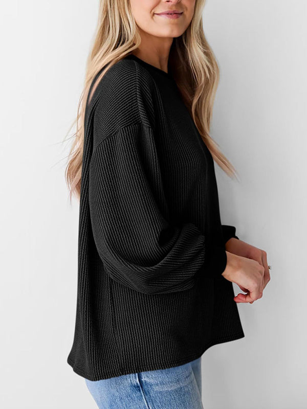 Oversized Ribbed Pullover – Essential Casual Wear for Women