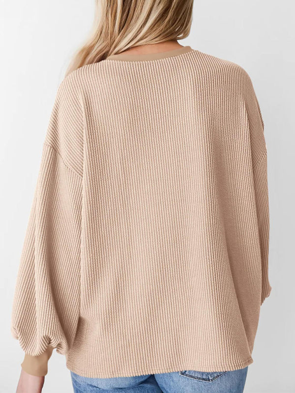 Oversized Ribbed Pullover – Essential Casual Wear for Women