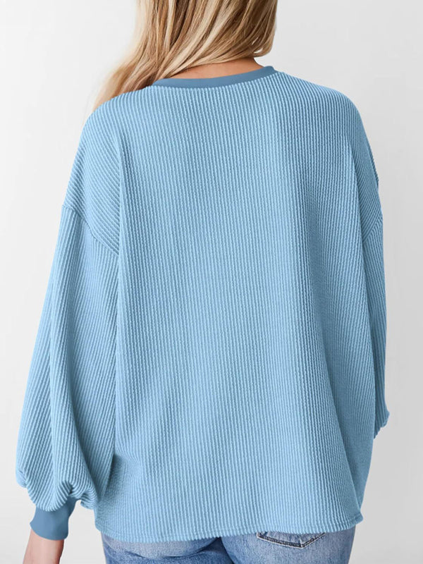 Oversized Ribbed Pullover – Essential Casual Wear for Women