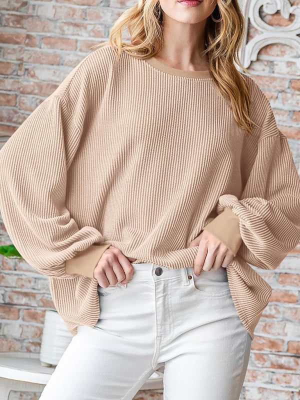 Oversized Ribbed Pullover – Essential Casual Wear for Women