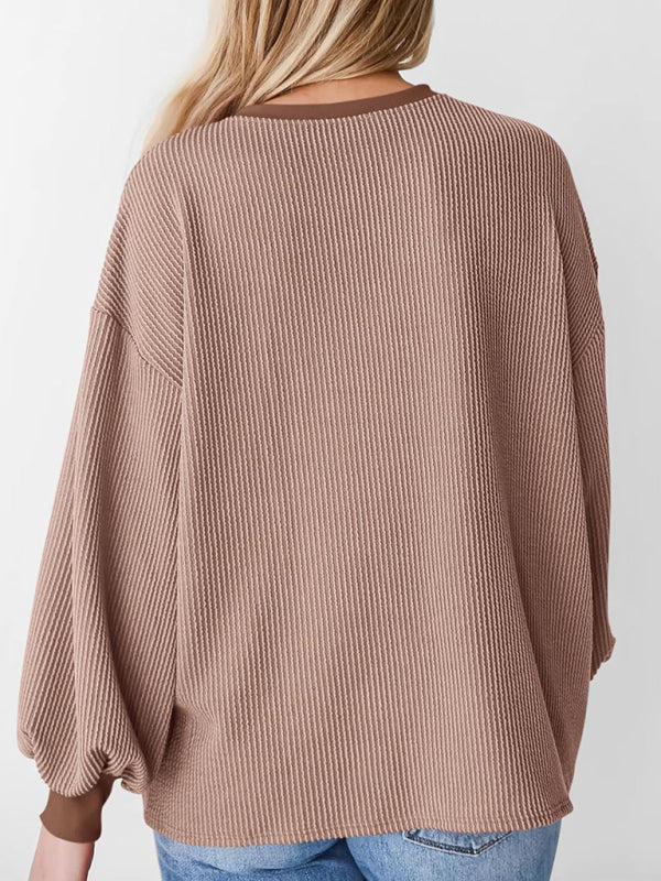 Oversized Ribbed Pullover – Essential Casual Wear for Women