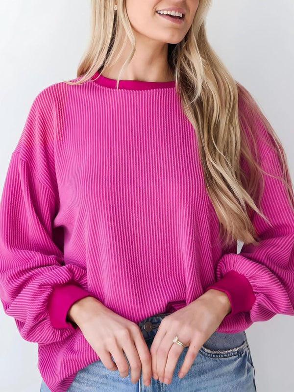 Oversized Ribbed Pullover – Essential Casual Wear for Women