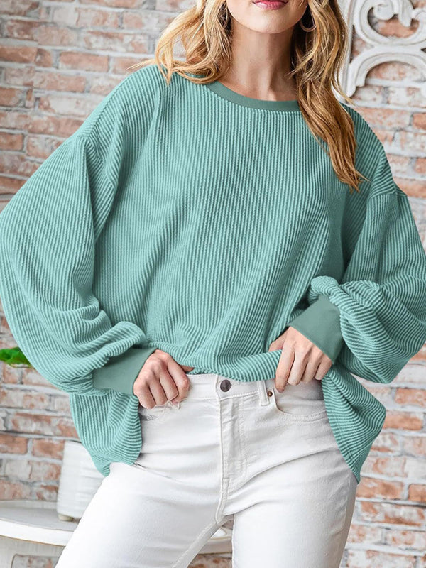 Oversized Ribbed Pullover – Essential Casual Wear for Women