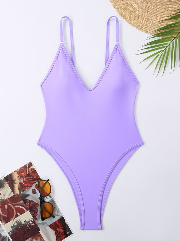 Lavender Swimsuit with Adjustable Straps for Pool & Beach