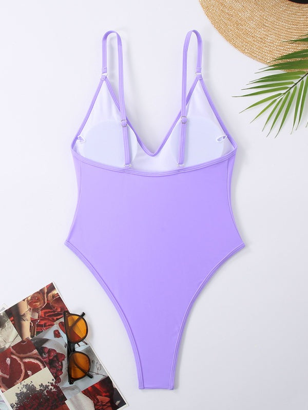 Lavender Swimsuit with Adjustable Straps for Pool & Beach