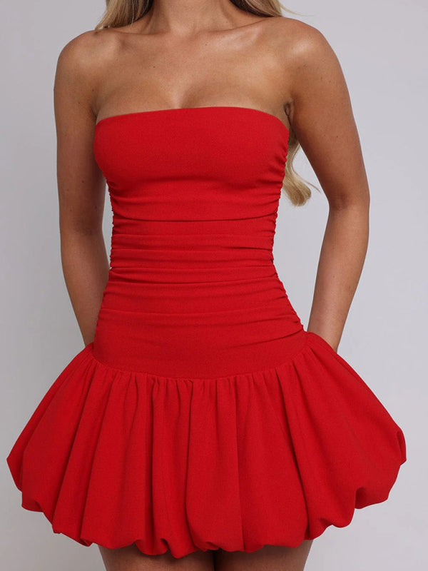 Strapless Red Summer Dress	