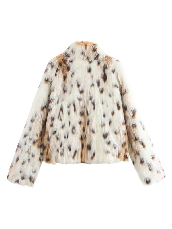 Leopard Faux Fur Jacket for Women Jackets